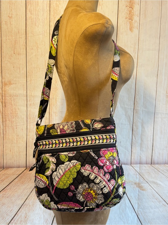 Vera Bradley Handbags - Vera Bradley “moon blooms” Black Floral Quilted Crossbody Bag